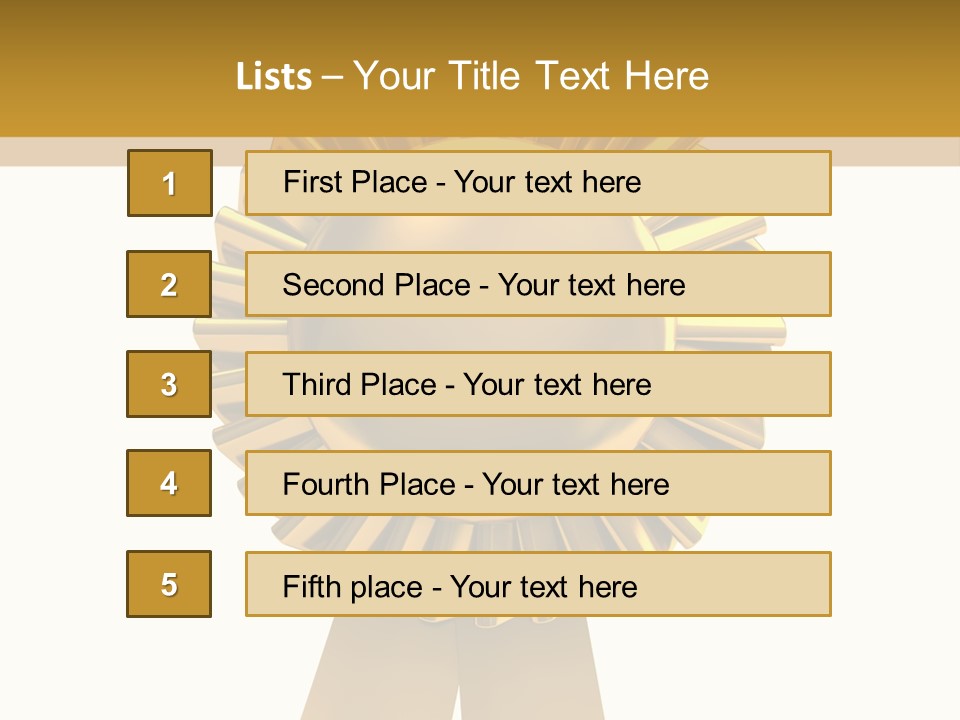 Warranty Leadership Gold PowerPoint Template