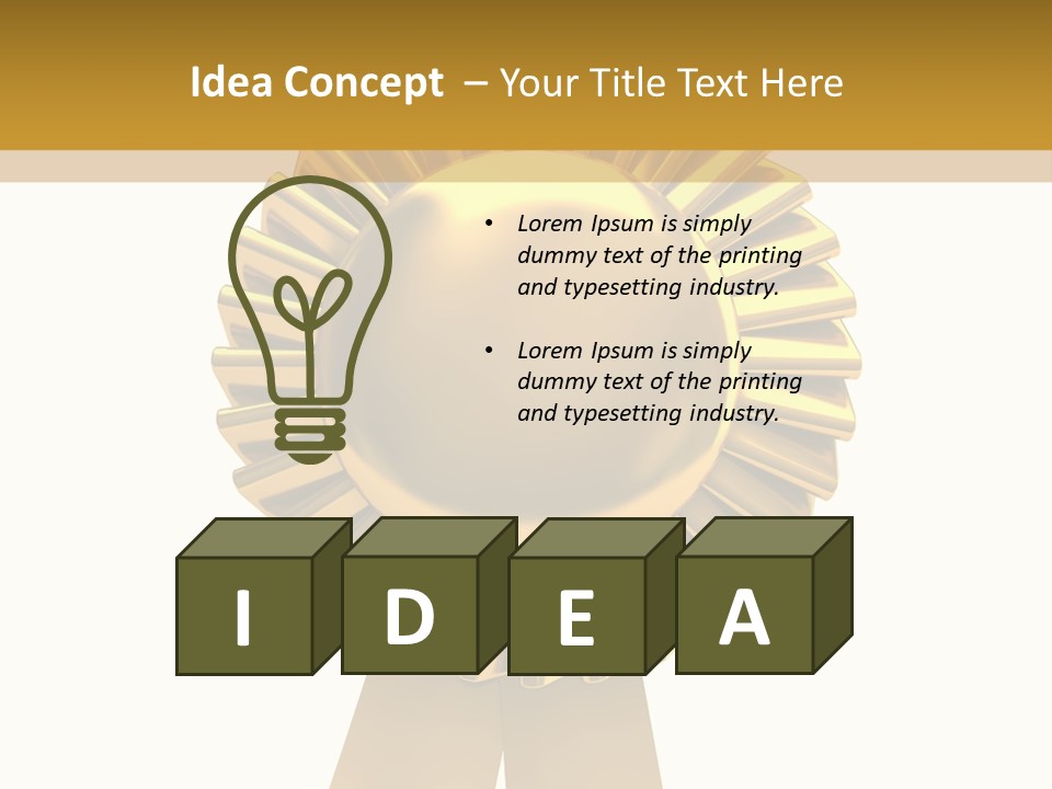 Warranty Leadership Gold PowerPoint Template