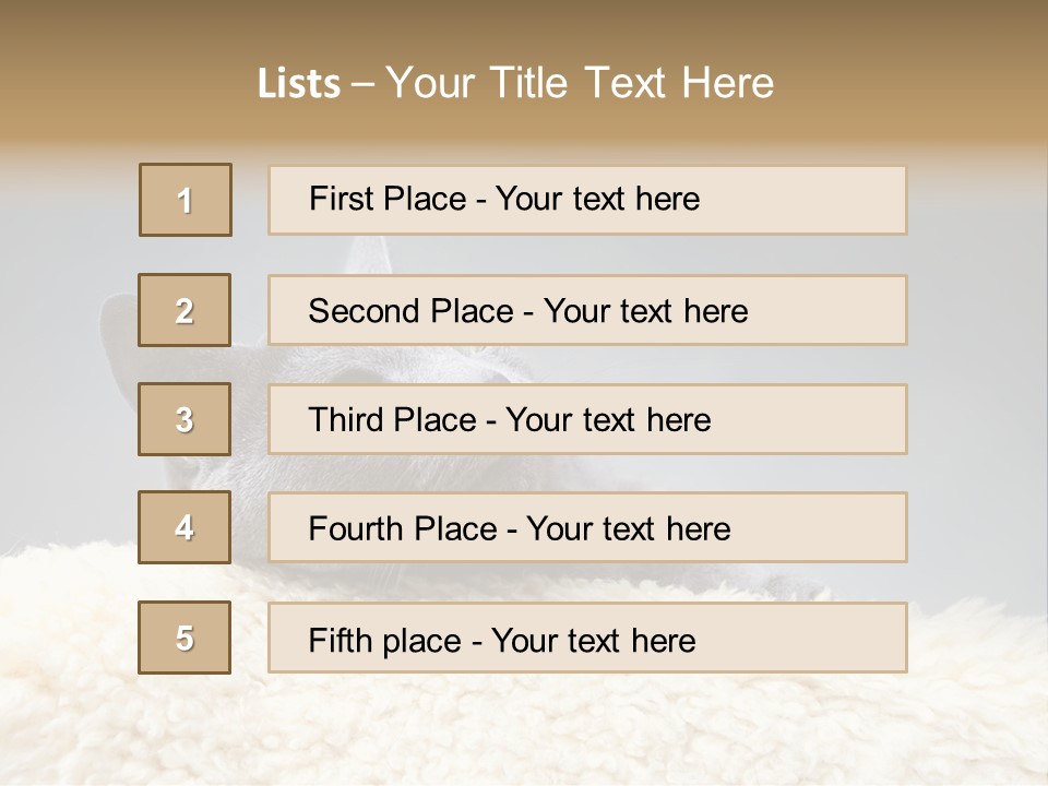 Cute Whiskers Lying PowerPoint Template
