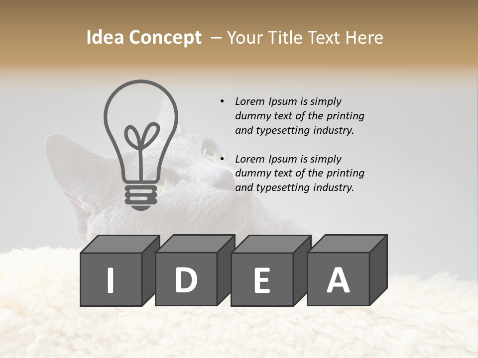 Cute Whiskers Lying PowerPoint Template