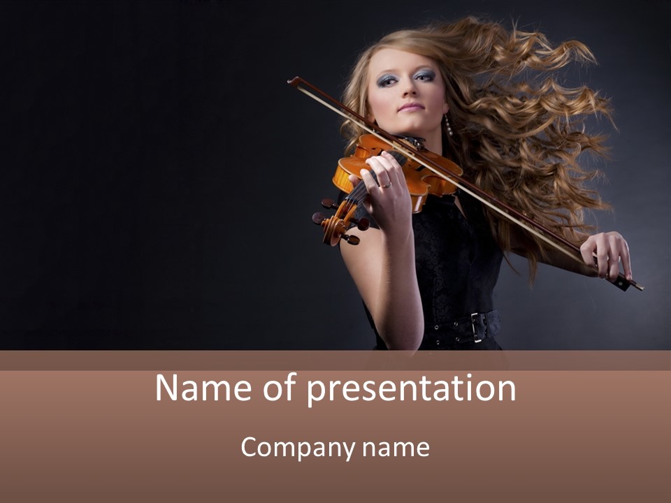 Viola Girl Musical PowerPoint Template