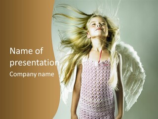 Close Up Blond Little PowerPoint Template