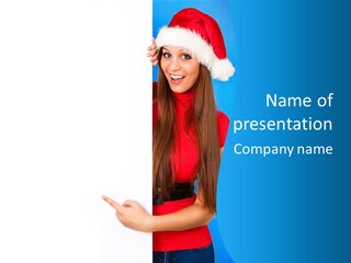 Present Holding Sign PowerPoint Template