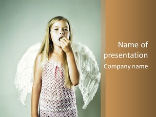 Blond Long Female PowerPoint Template