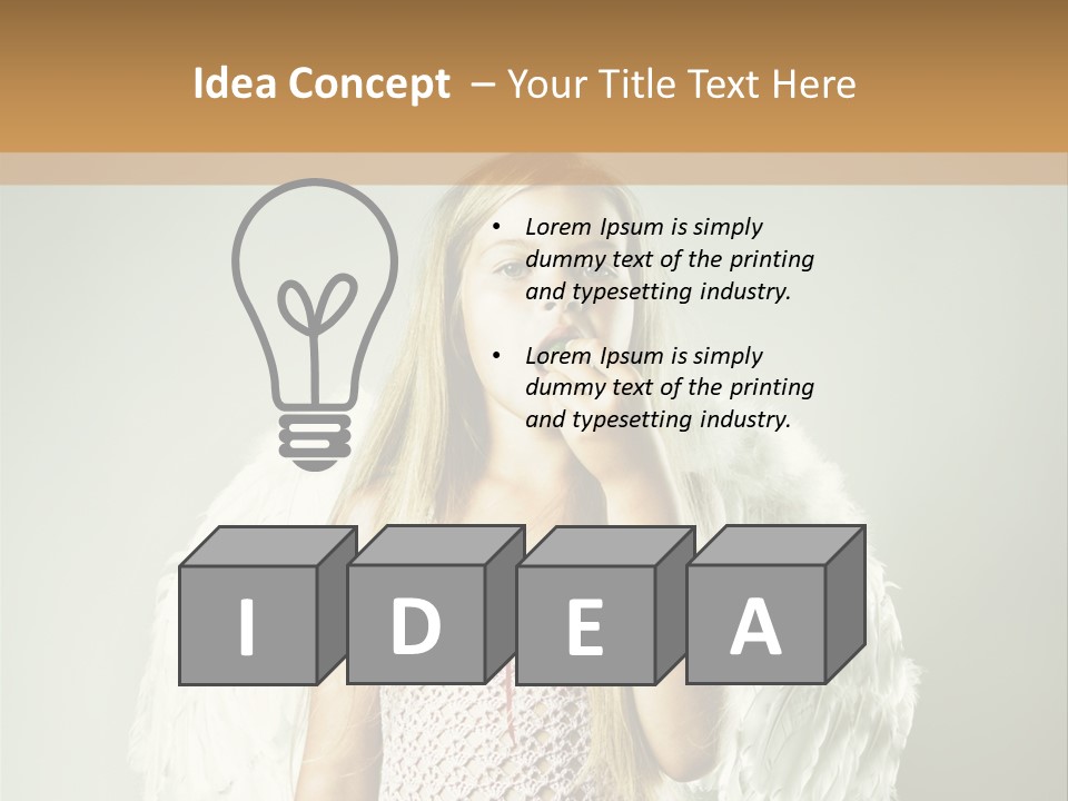 Blond Long Female PowerPoint Template