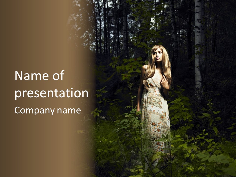 Female Beauty Autumn PowerPoint Template