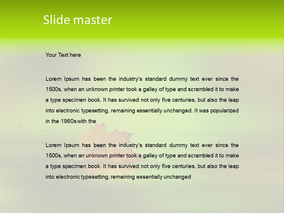 Maple Lake Reflection PowerPoint Template