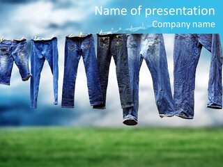 Clothesline Row Laundry PowerPoint Template