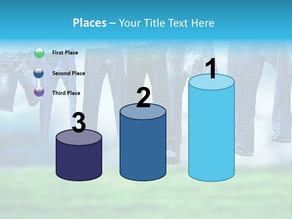 Clothesline Row Laundry PowerPoint Template
