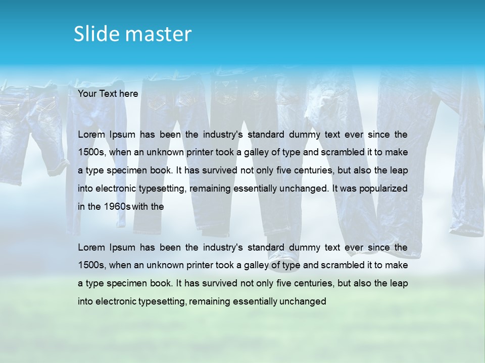 Clothesline Row Laundry PowerPoint Template
