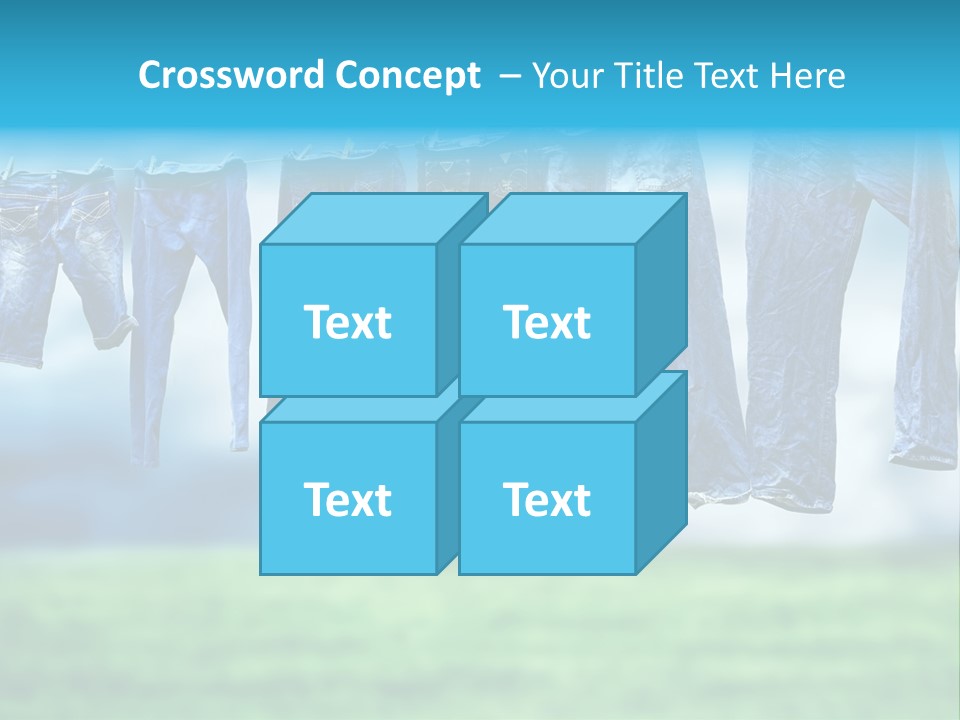Clothesline Row Laundry PowerPoint Template