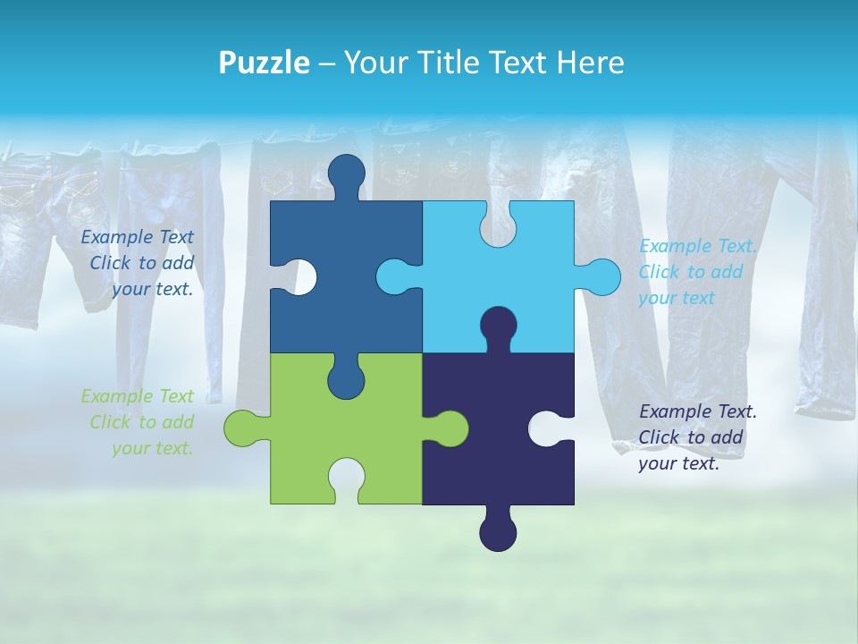 Clothesline Row Laundry PowerPoint Template