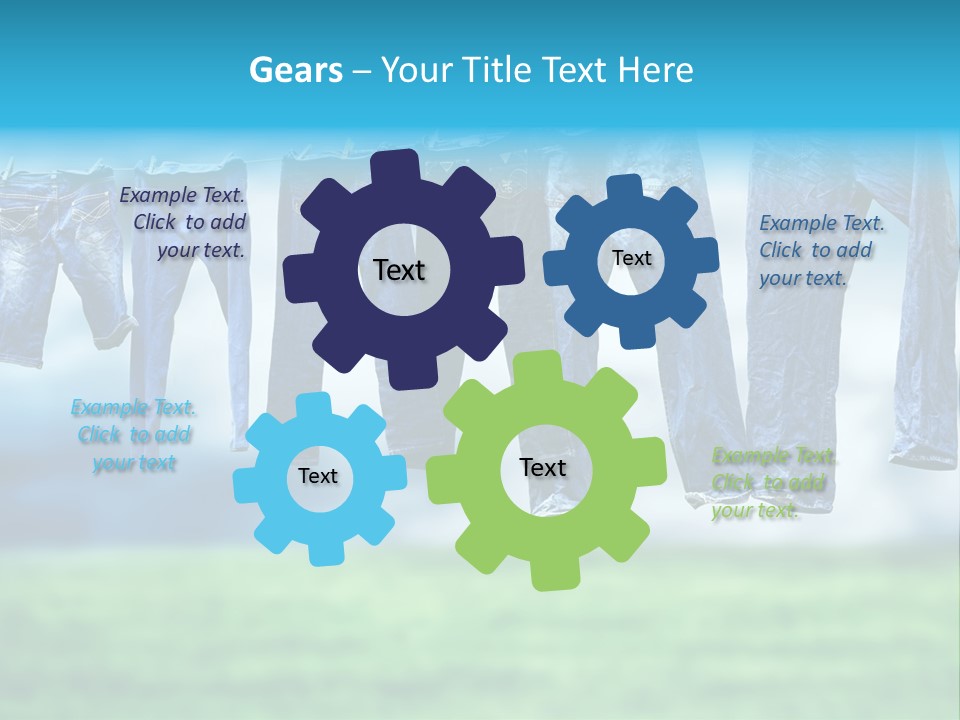 Clothesline Row Laundry PowerPoint Template