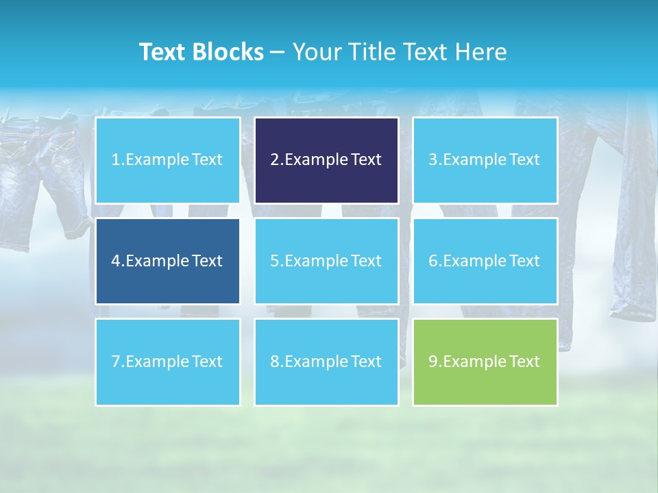 Clothesline Row Laundry PowerPoint Template