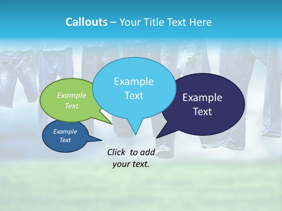 Clothesline Row Laundry PowerPoint Template