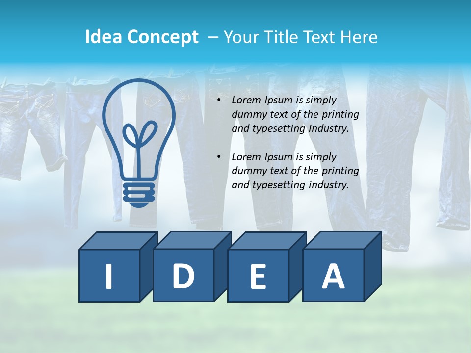 Clothesline Row Laundry PowerPoint Template