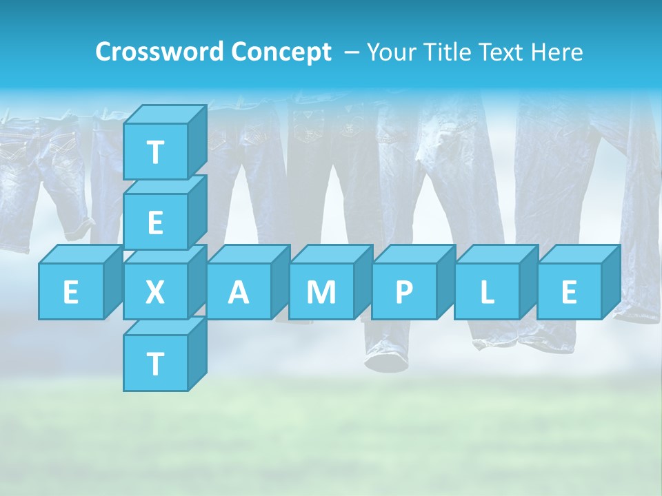 Clothesline Row Laundry PowerPoint Template