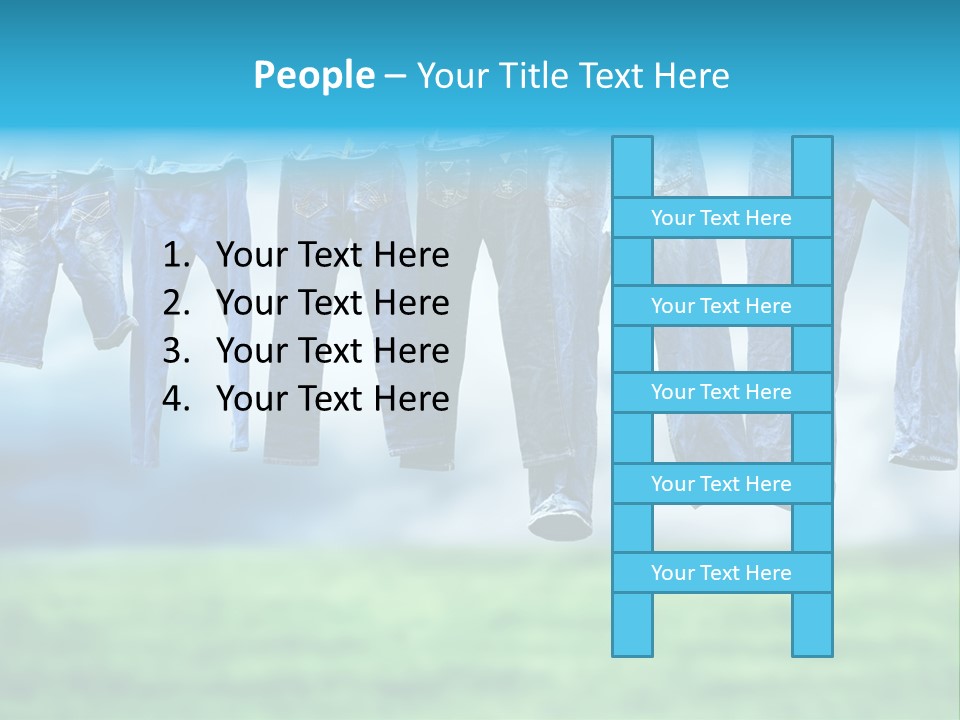 Clothesline Row Laundry PowerPoint Template