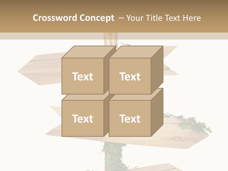 Wooden Pointer Crossroads PowerPoint Template