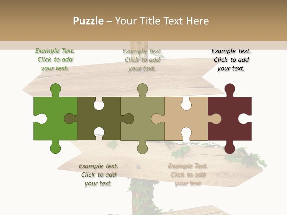 Wooden Pointer Crossroads PowerPoint Template