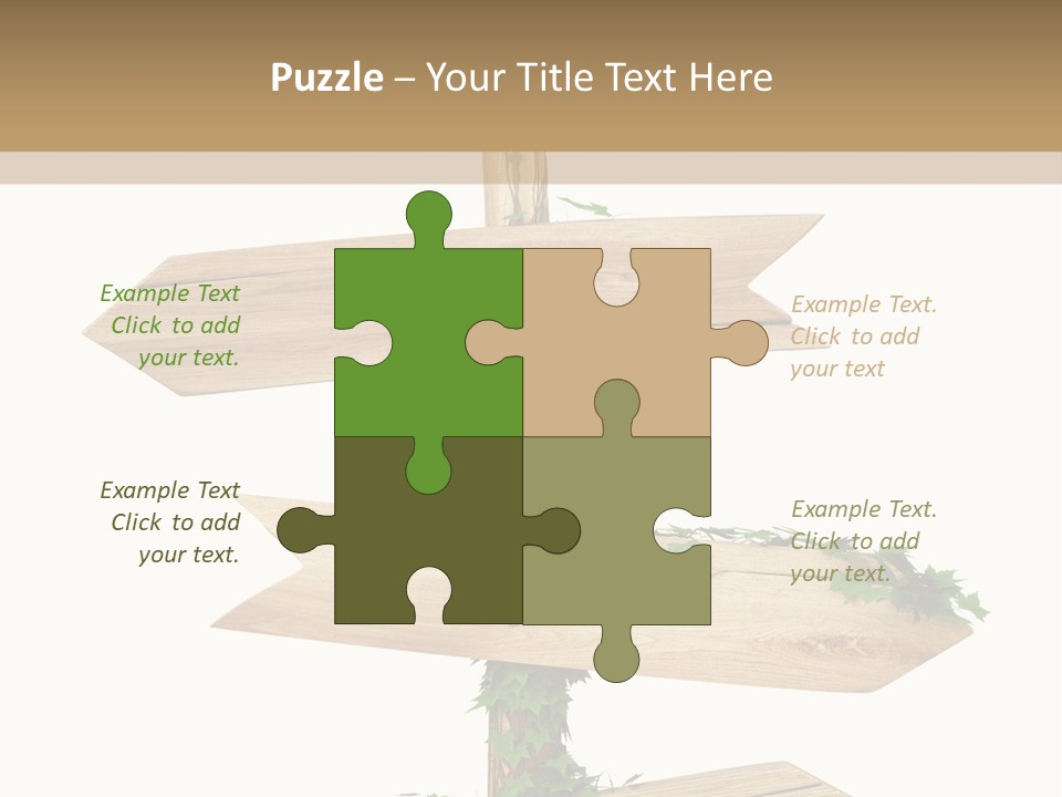 Wooden Pointer Crossroads PowerPoint Template