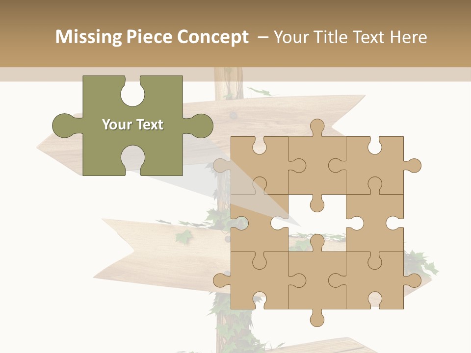 Wooden Pointer Crossroads PowerPoint Template