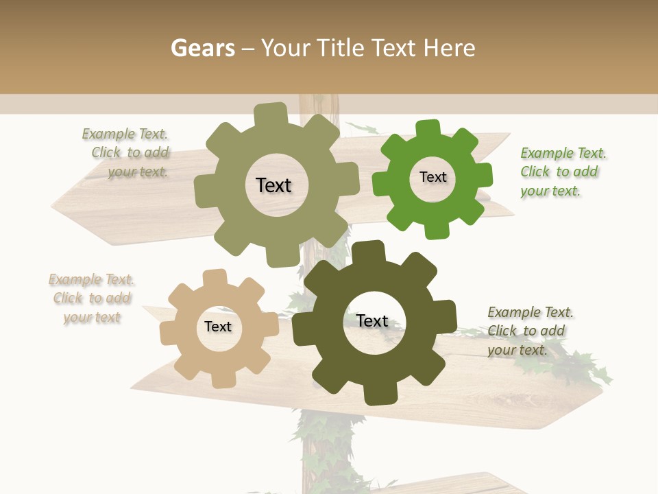 Wooden Pointer Crossroads PowerPoint Template