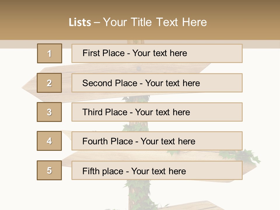 Wooden Pointer Crossroads PowerPoint Template