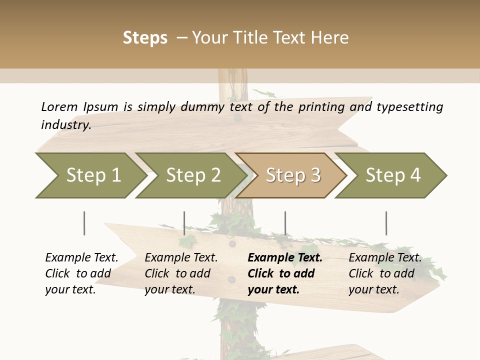 Wooden Pointer Crossroads PowerPoint Template