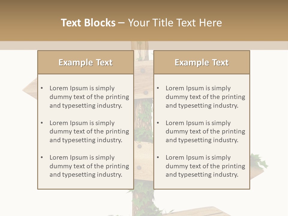 Wooden Pointer Crossroads PowerPoint Template