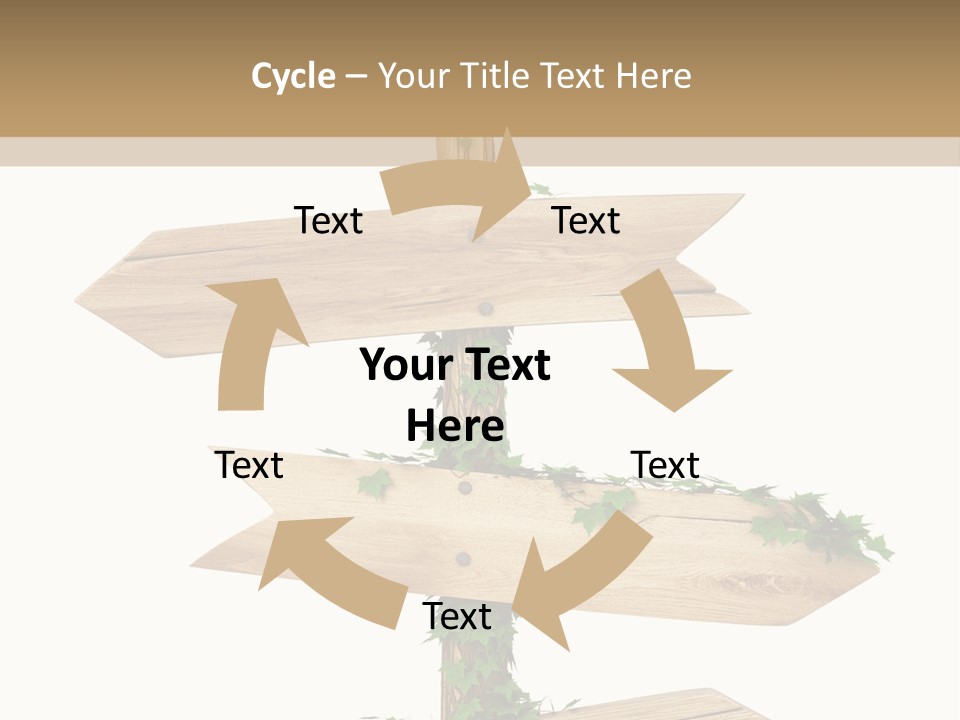 Wooden Pointer Crossroads PowerPoint Template
