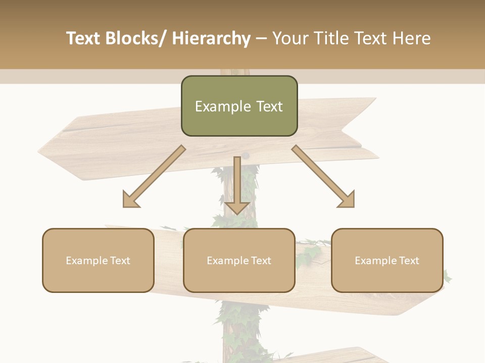 Wooden Pointer Crossroads PowerPoint Template