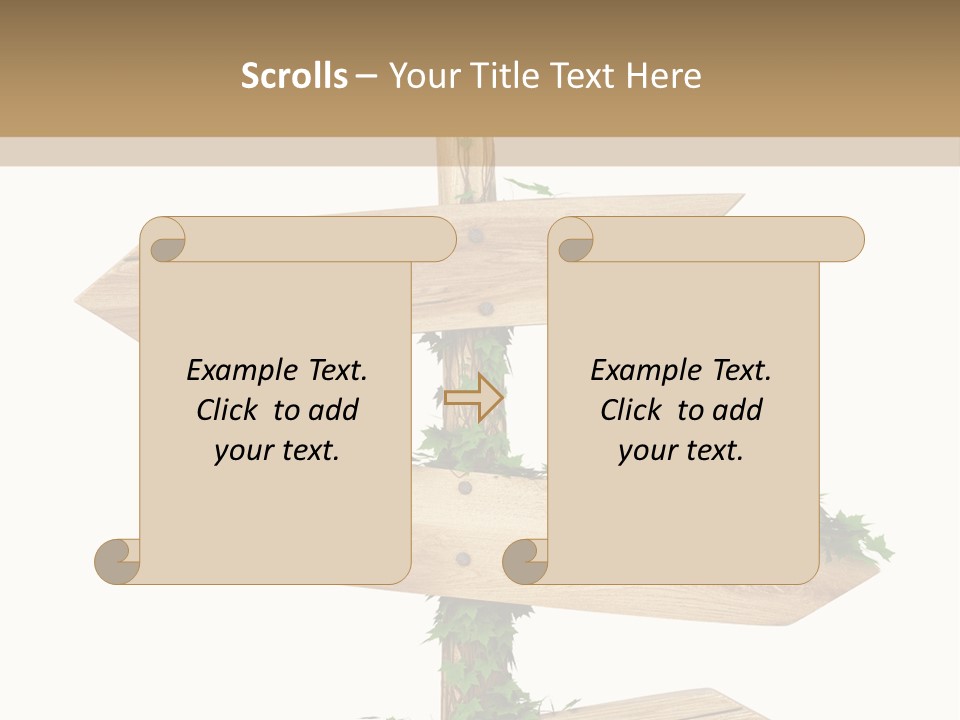 Wooden Pointer Crossroads PowerPoint Template