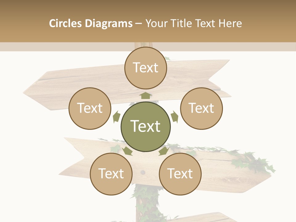 Wooden Pointer Crossroads PowerPoint Template