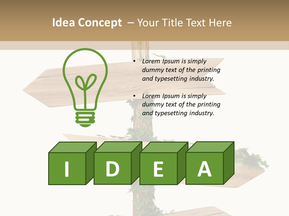 Wooden Pointer Crossroads PowerPoint Template