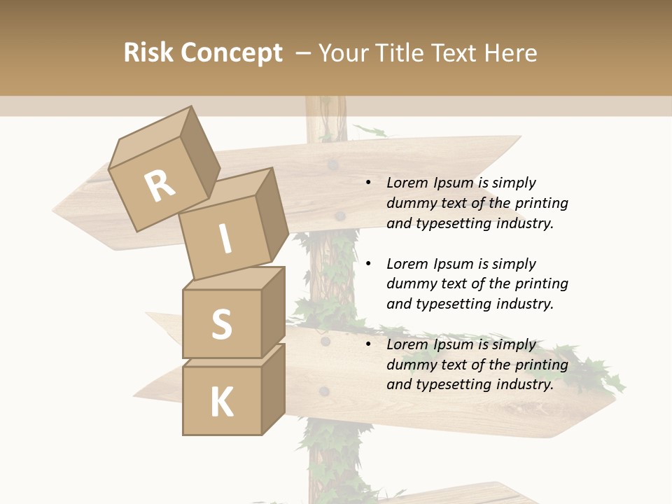 Wooden Pointer Crossroads PowerPoint Template