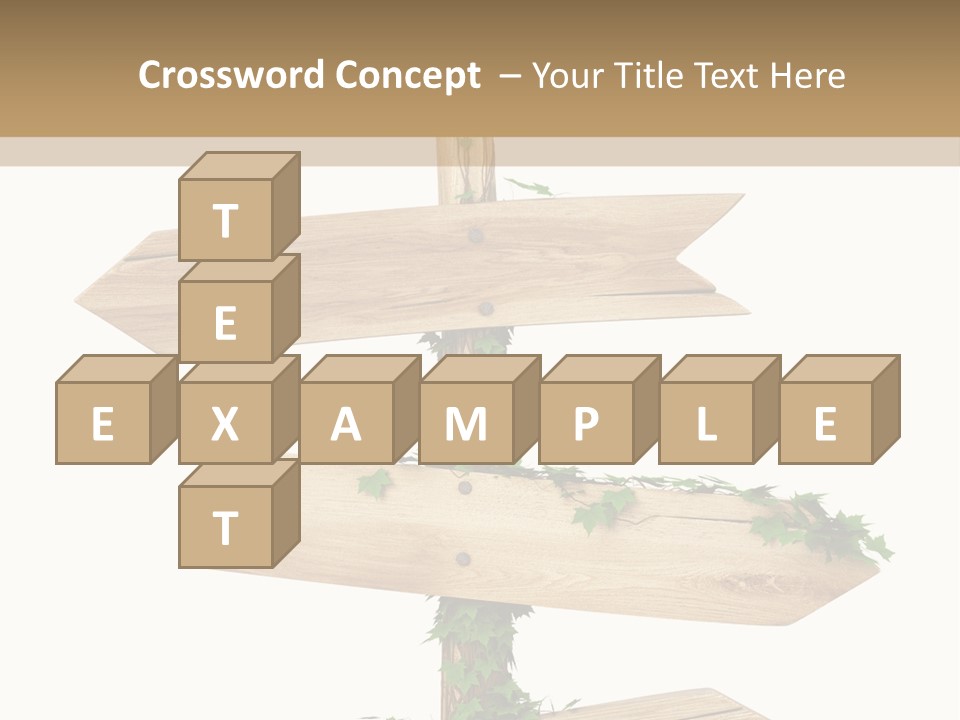 Wooden Pointer Crossroads PowerPoint Template