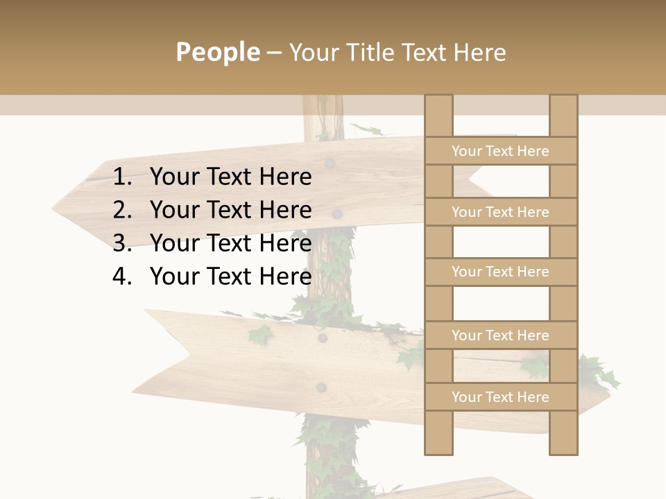 Wooden Pointer Crossroads PowerPoint Template