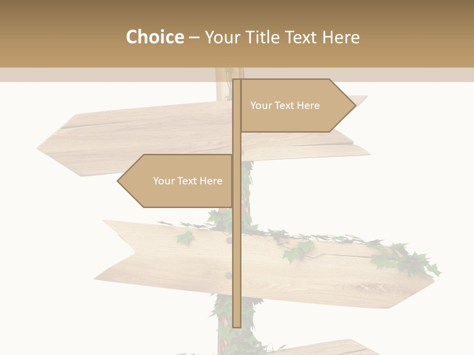 Wooden Pointer Crossroads PowerPoint Template