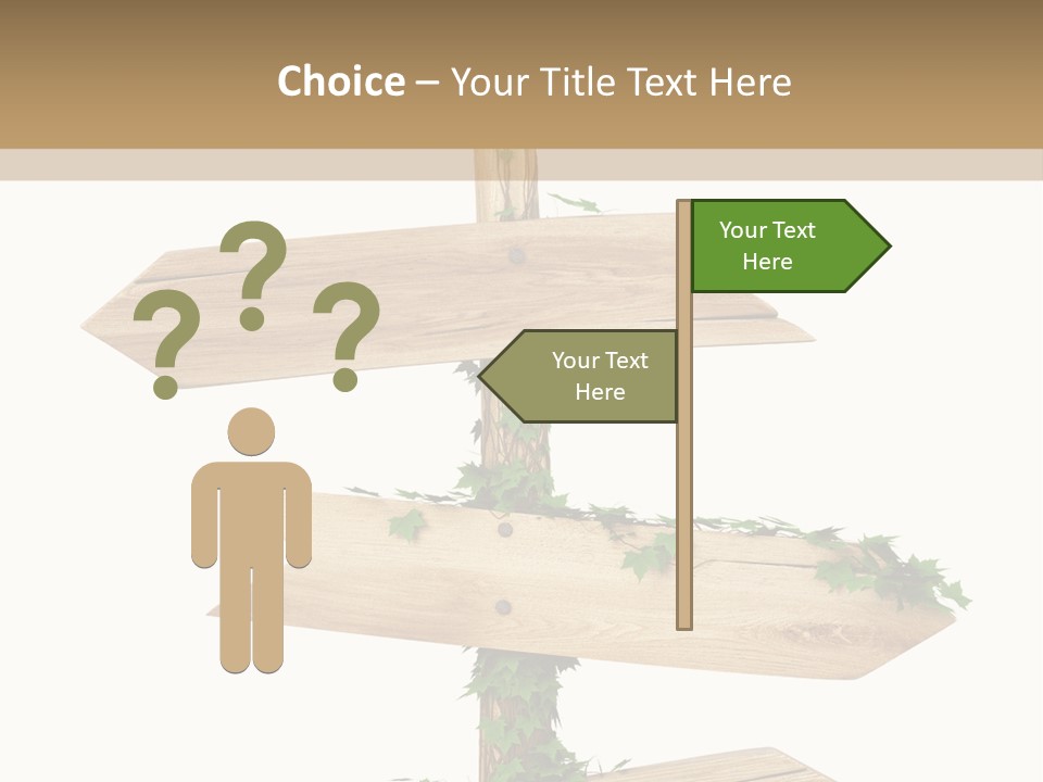 Wooden Pointer Crossroads PowerPoint Template
