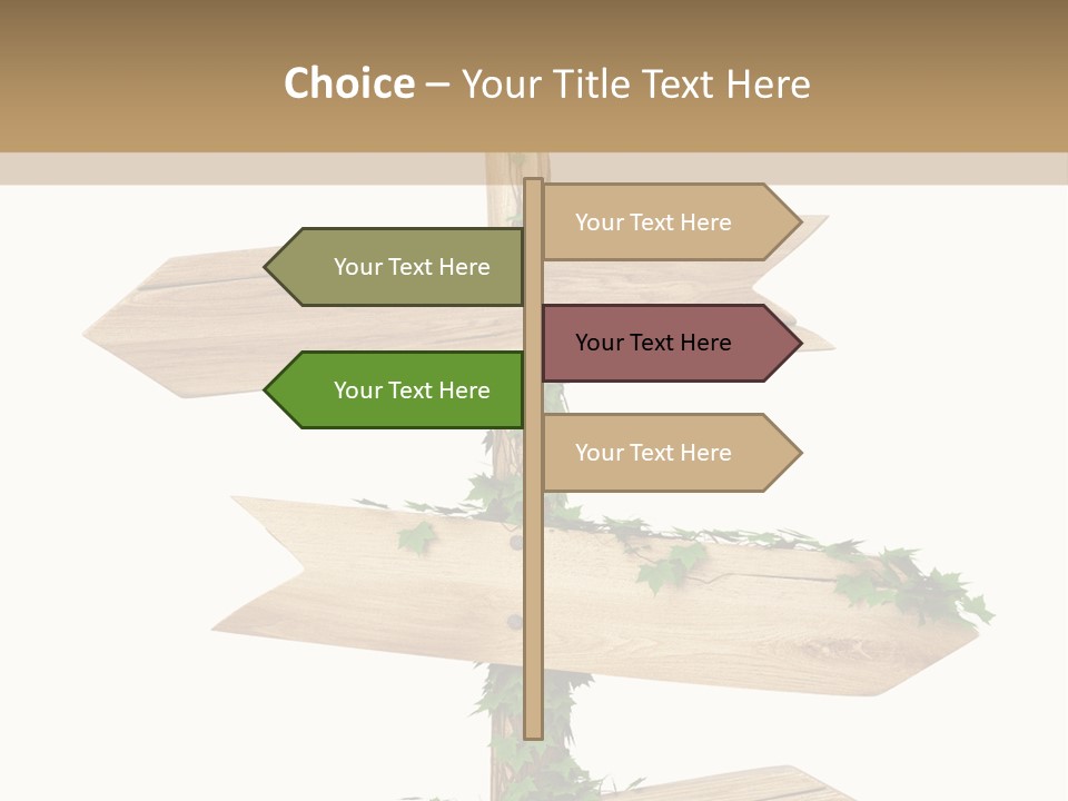 Wooden Pointer Crossroads PowerPoint Template