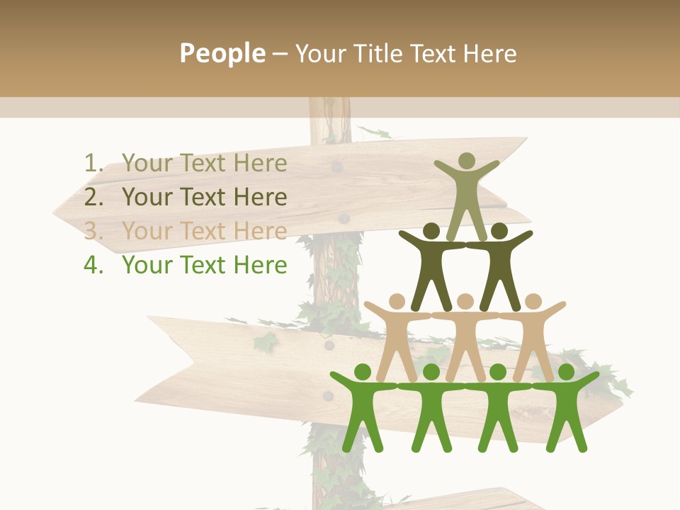 Wooden Pointer Crossroads PowerPoint Template