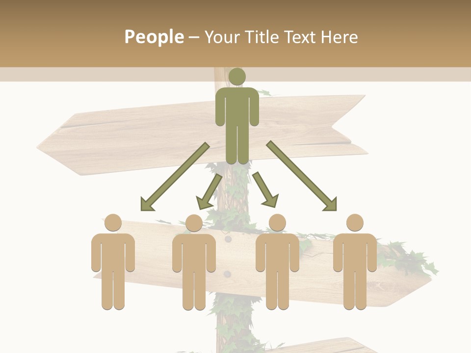 Wooden Pointer Crossroads PowerPoint Template