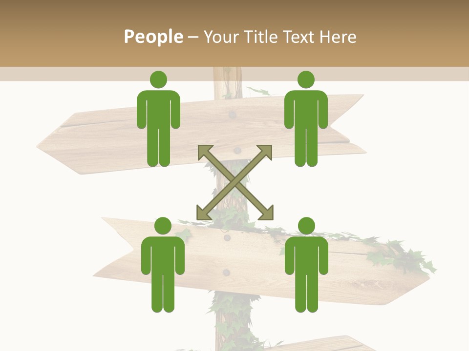 Wooden Pointer Crossroads PowerPoint Template