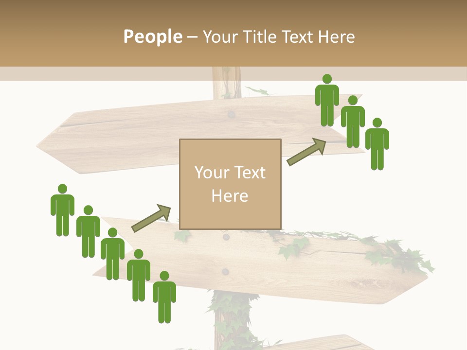 Wooden Pointer Crossroads PowerPoint Template
