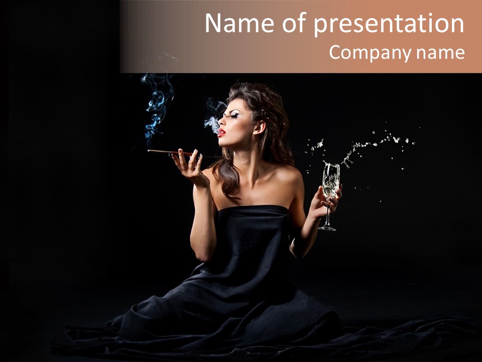 Female Studio Young PowerPoint Template