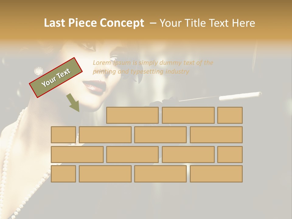 Room Feather Black PowerPoint Template