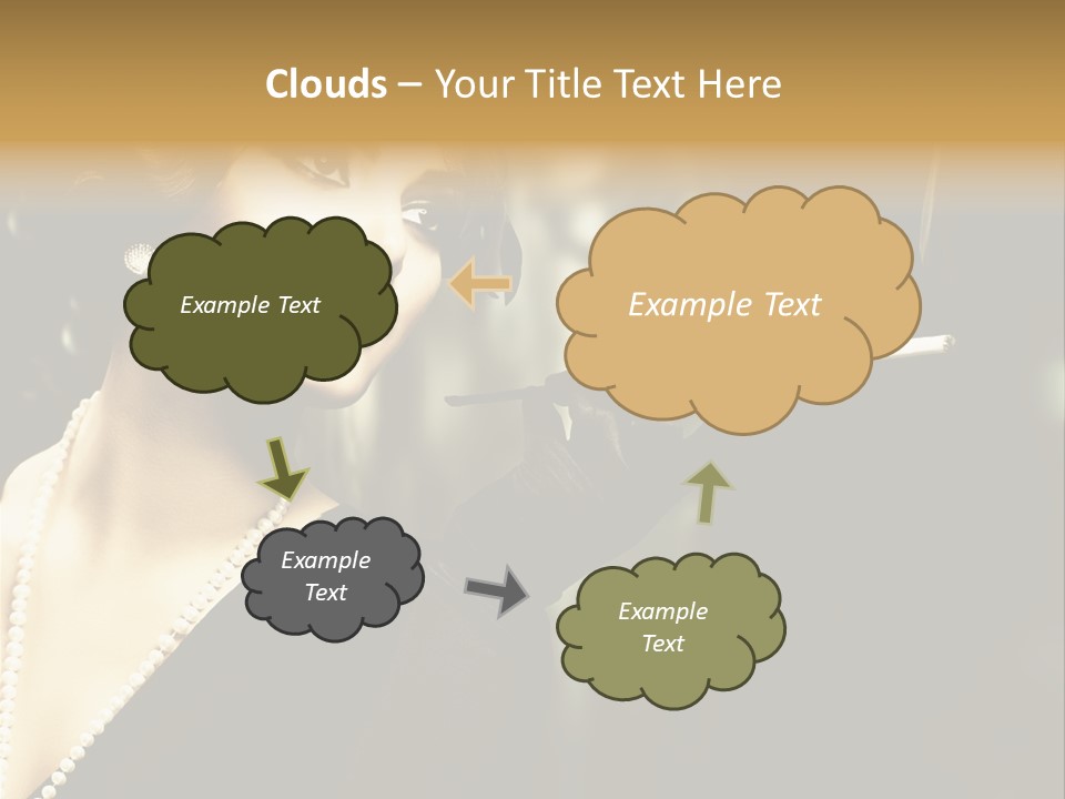 Room Feather Black PowerPoint Template
