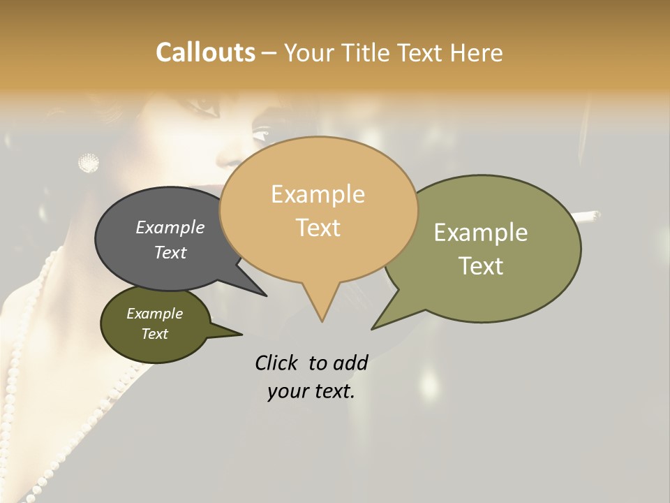 Room Feather Black PowerPoint Template