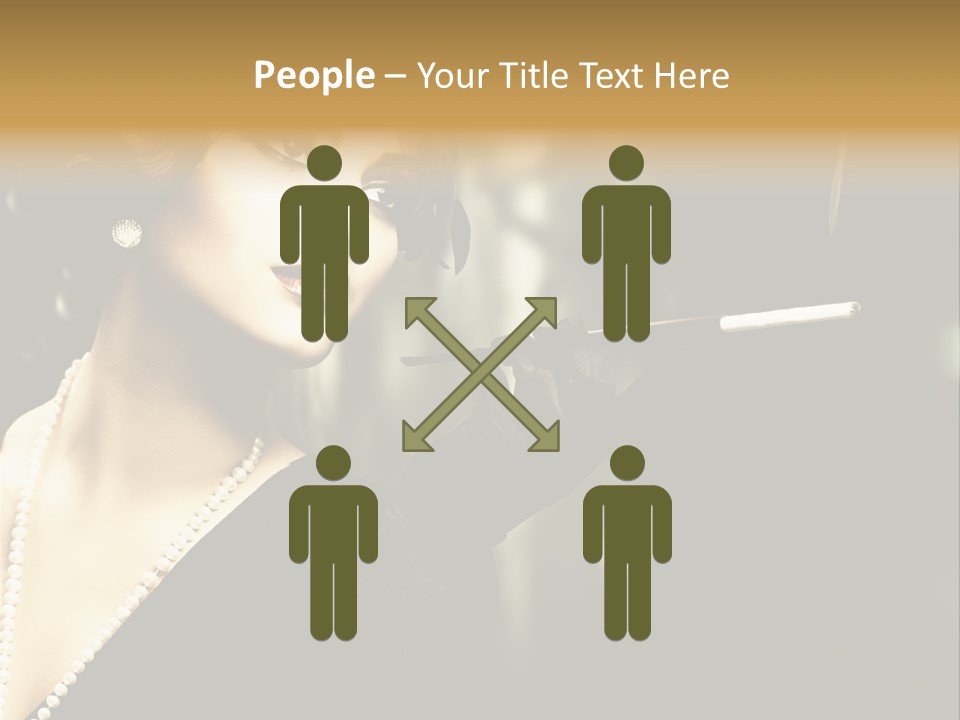 Room Feather Black PowerPoint Template